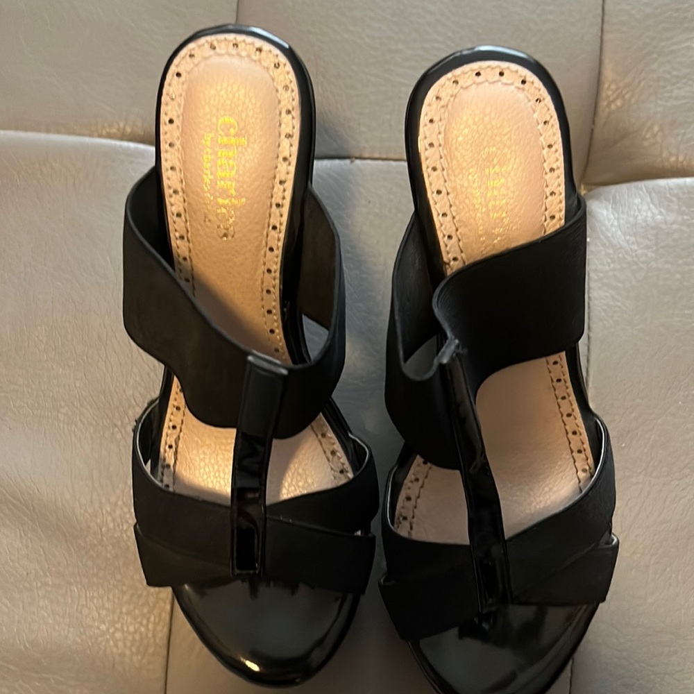 Charles David black dress sandals size 5